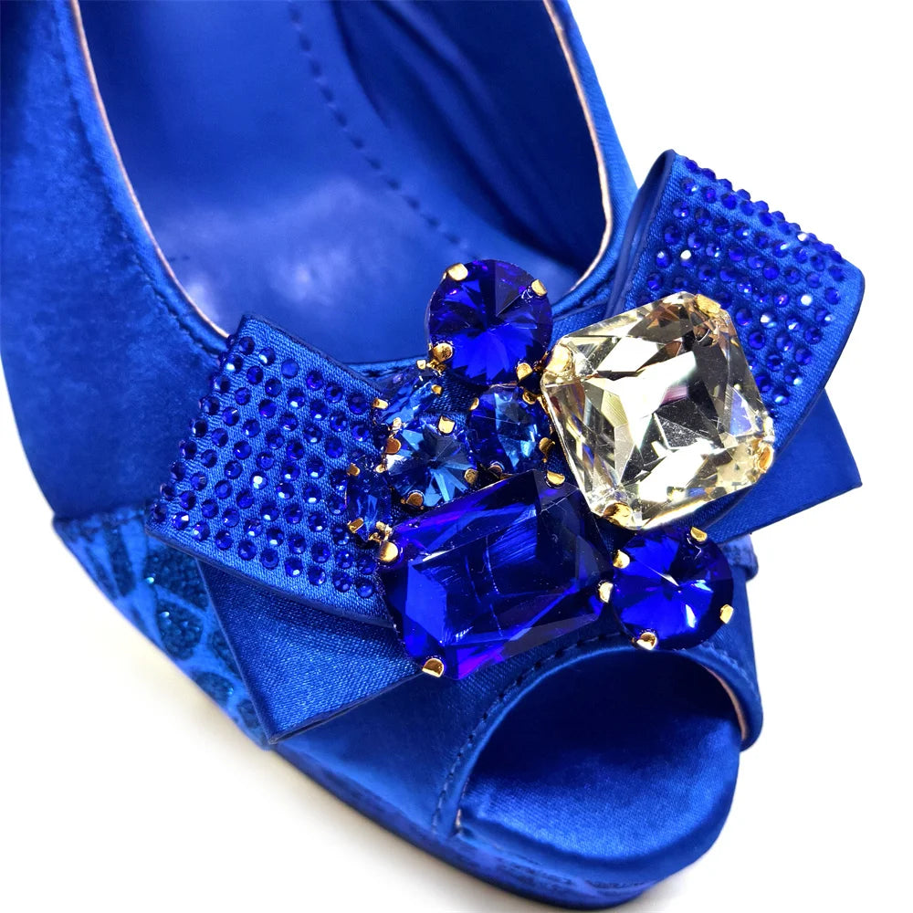 Elegant Women Heels for Party Open Toe Special Material Design Rhinestone Italian Only Sandals and Set to Choose 2024