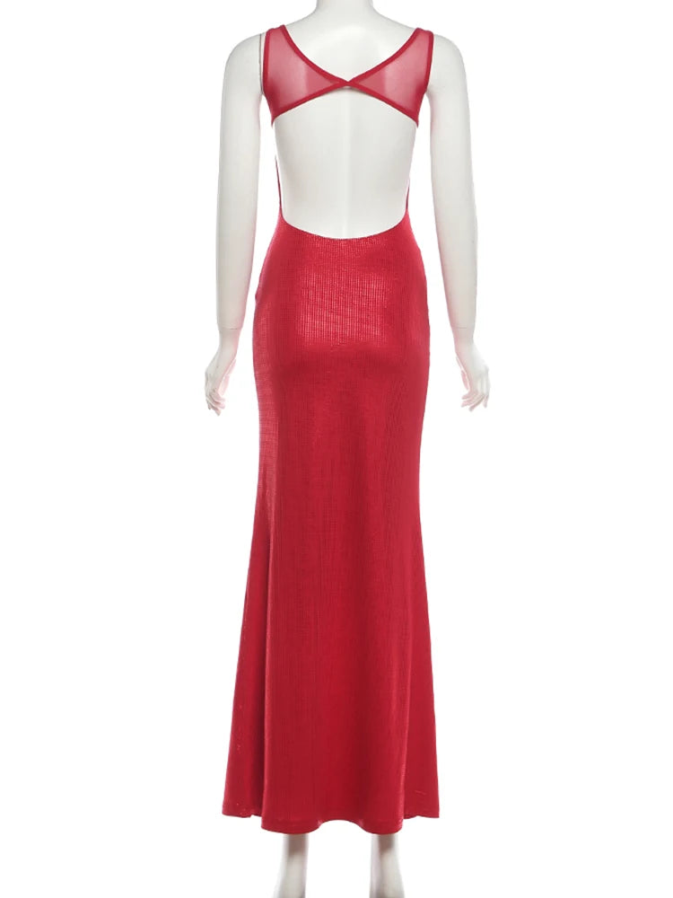 Nibber Low-Neck print Stretch Backless Sequin Dress Women Sexy Sleeveless Skinny Elegant Fashion Party chic Club Maxi Bodycon