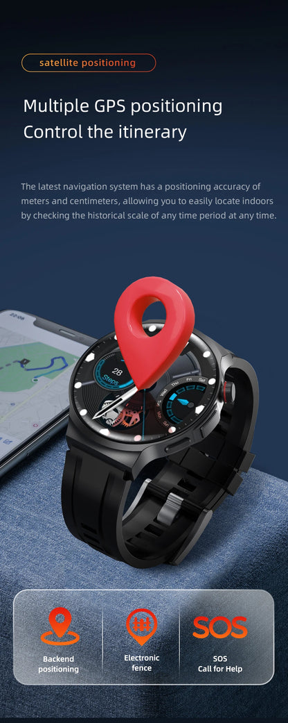 1.98-inch Amoled large Screen Smartwatch Android 13.0 Smart Watch Men With 210° Rotating Camera GPS Position WIFI Sim Card Slot