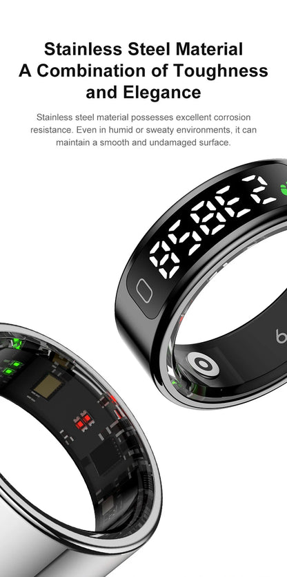 2026 R11C Smart Ring Men Women LED Display Screen Health Ring Heart Rate Sleep Monitor Waterproof Smartring for Android IOS