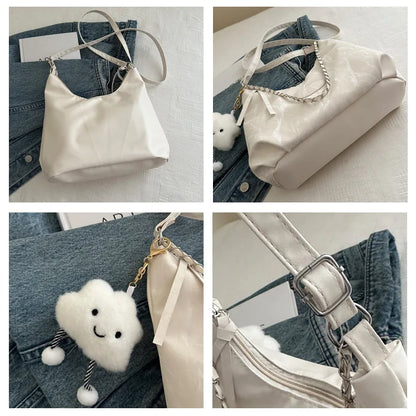 New Summer Chain Commuting Bag, Casual Student Soft Face Large Capacity Bag for Women, Fashion Single Shoulder Crossbody Bags