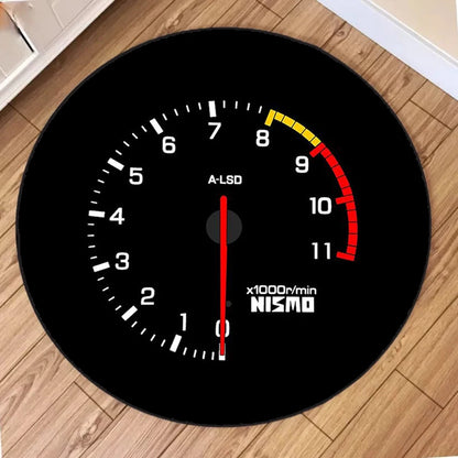 Dashboard Print Round Carpet – Non-Slip Circular Rug for Living Room, Bedroom & Balcony, Washable Floor Mat for Home Decor