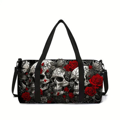 Classic Popular New skeleton 3D Printed Large Capacity Travel Bags Barrel Shape Crossbody Bag Outdoor Sports Bags Gym Yoga Bag