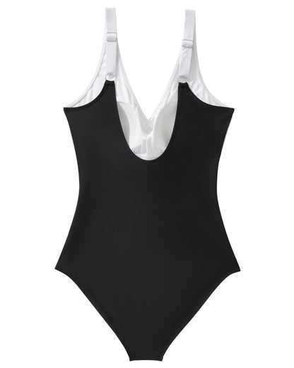 2026 New Sexy V-Neck One Piece Swimsuit For Women Plus Size Swimwear Female Bathing Suits Summer Beach Wear XL Size Swimsuit