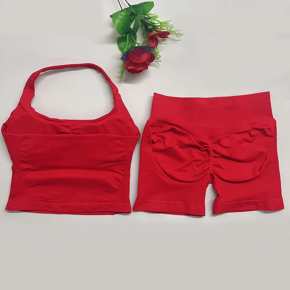 two pieces yoga outfits DF impact gym clothing fitness pants set DFNNYE woman Halter Top sports leggings Gym workout sets