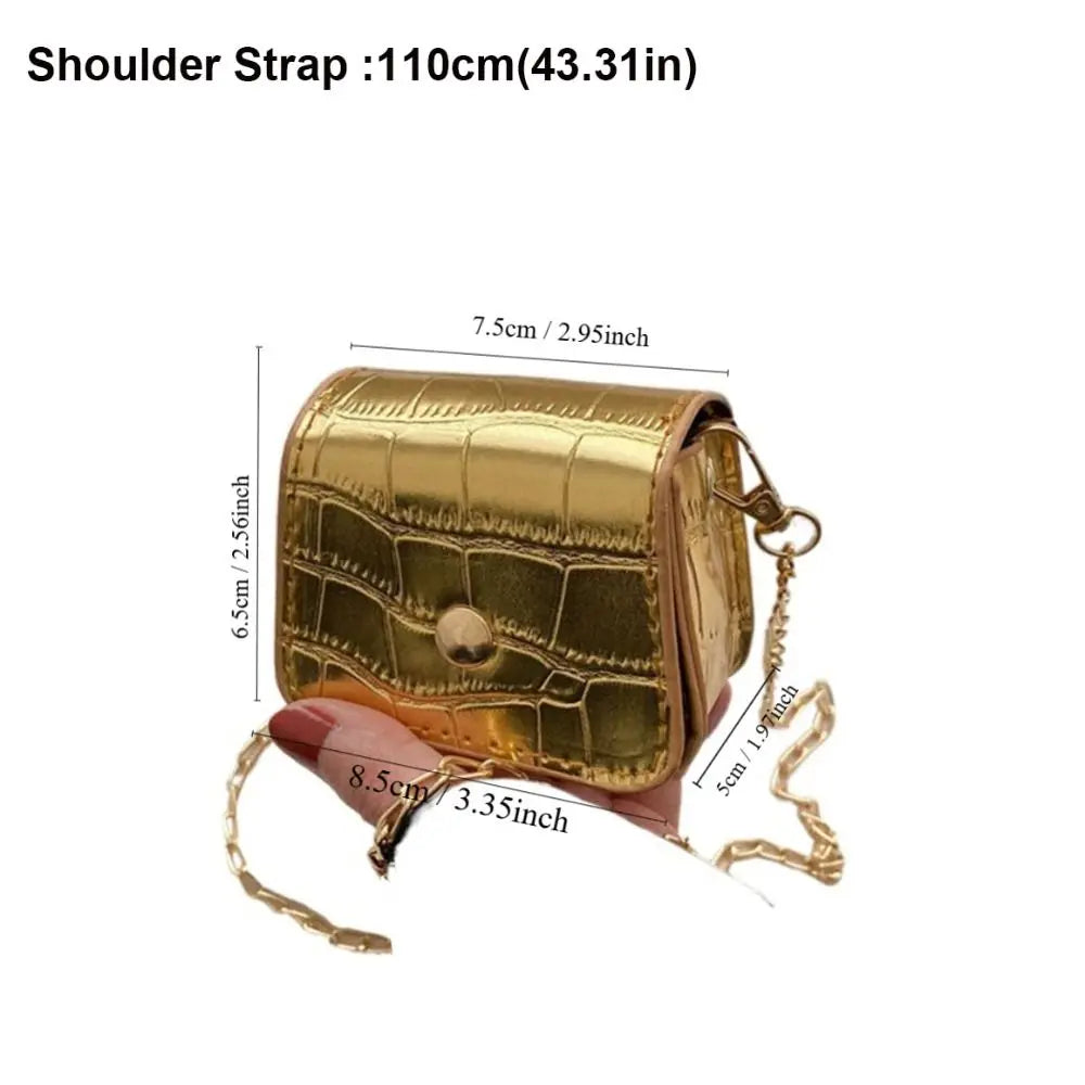 Korean Fashion Mini Crossbody Bags PU Simplicity Shoulder Bag Versatile Chain Handbag Lipstick