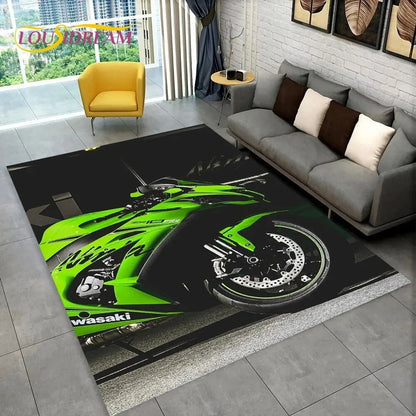 2026 New Kawasaki Printed Carpet Kawasaki Anti-slip Floor Rug for Hallway Carpet Living Room Bedroom Kitchen Foot Home Decors