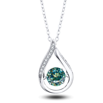 VVS1 D Color Moissanite Necklace For Women Fine Jewelry with GRA 925 Sterling Sliver Chain Plated 18k White Gold