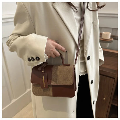 Elegant Women's Handbag Crossbody Shoulder Bag, Snap Closure Tote Bag, Everyday Accessory, Geometric Pattern, Fashion Lovers