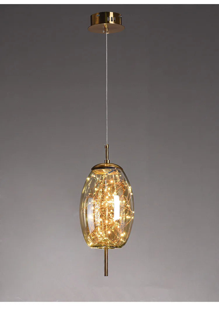 Modern Led Pendant Lamp Glass Ceiling Hanging Lights Fixture Luminaire Chandeliers Lustres Suspension Luminaire Bedroom Decor