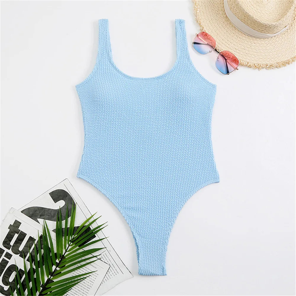 2026 Sexy Women One Piece Swimsuit Swimwear Female Solid Push Up Thong Bather Bathing Suit Monokini Brazilian Swimming Suits
