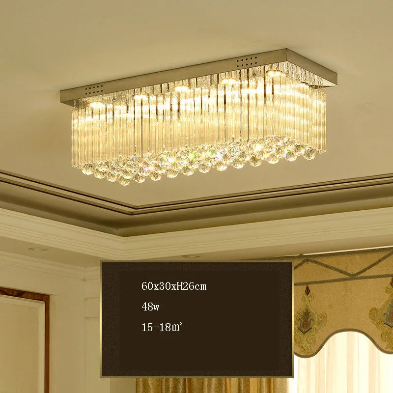 K9 Crystal Ceiling Lights LED Modern Lamps Luxury Chandelier Living Room Dining Bedroom Rectangle LED Lighting Hotel Mall Shop