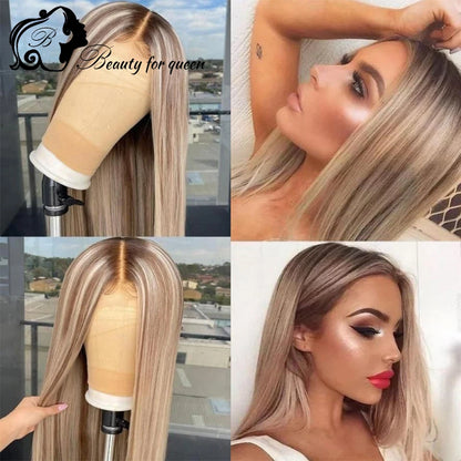 #6/60 Wig Bob Wig Human 13x4 Transparent Lace Front Human Hair Wigs High Density Straight Human Hair Wigs Lace Wigs Woman HD