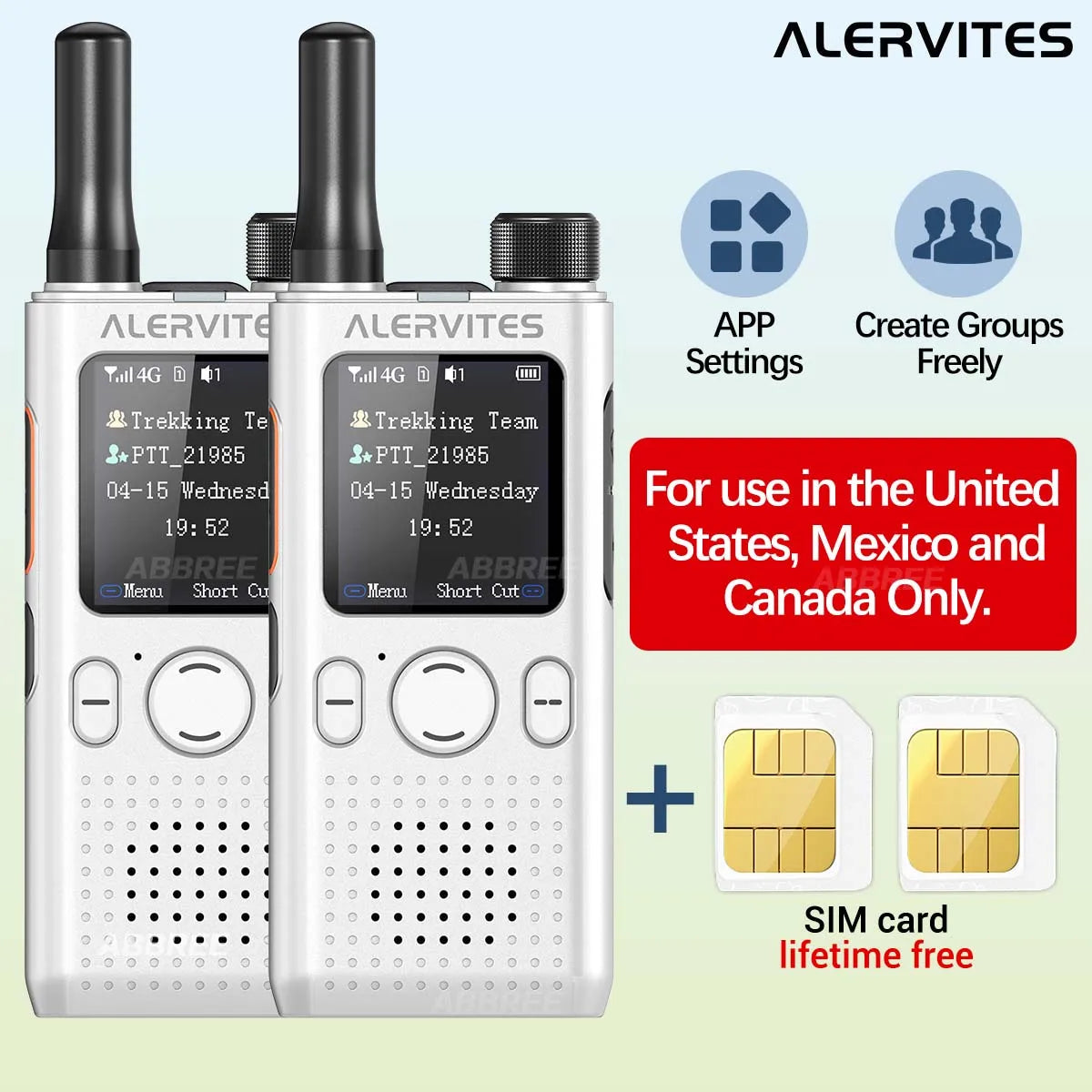BAOFENG AT1 POC Walkie Talkie Unlimited Data Free For Life Global Phone APP Connection Dual Card Slot ALERVITES Network Radio