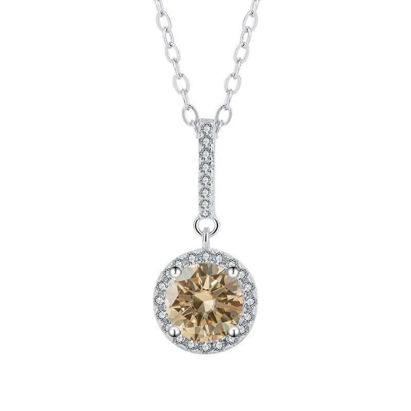 TY D VVS1 Moissanite Pandent Necklace GRA Certified 0.5-2ct Lab Diamond s925 Sterling Silver Dainty Necklaces for Women