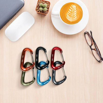 6Pcs 12kn Carabiner Set D Ring Heavy Duty Aluminum Tactical Carabiners Clips Camping Hiking Climbing Hook Hammock Outdoor Gear