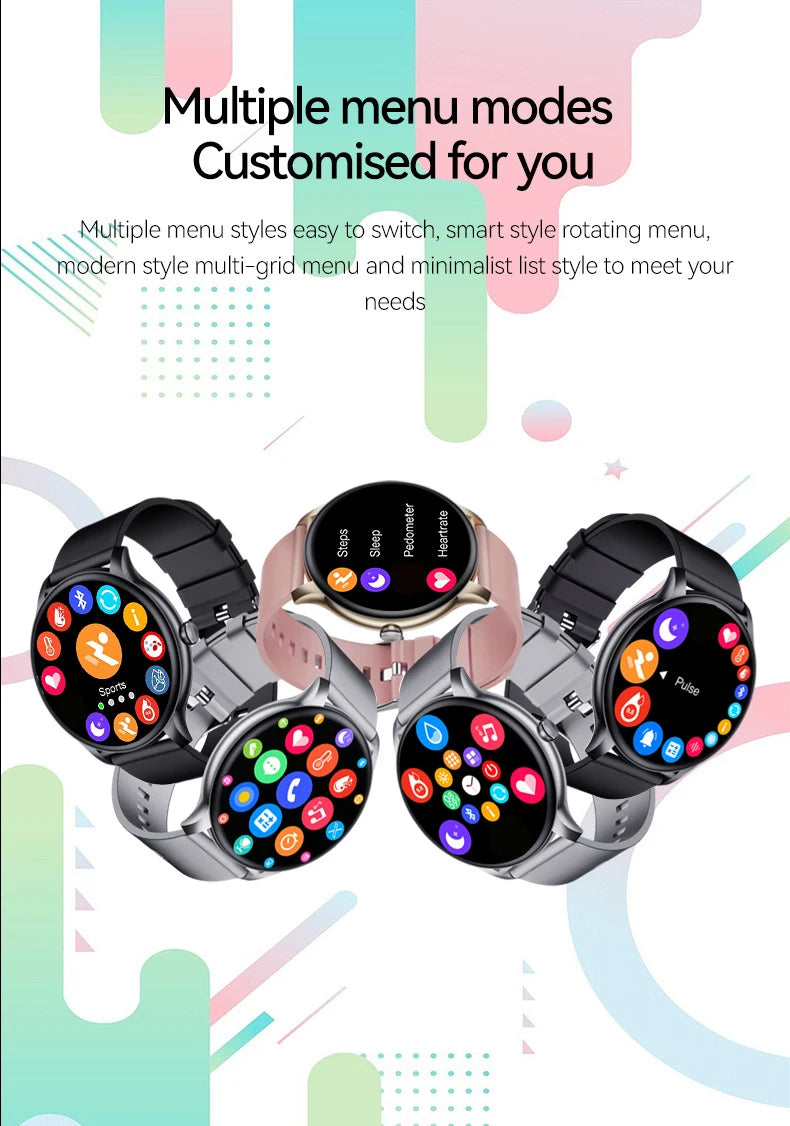 2026 New Smartwatch For Men Android IOS Phone 1.52" Screen Bluetooth Call Blood Oxygen Pressure Monitoring Smart Watch Women