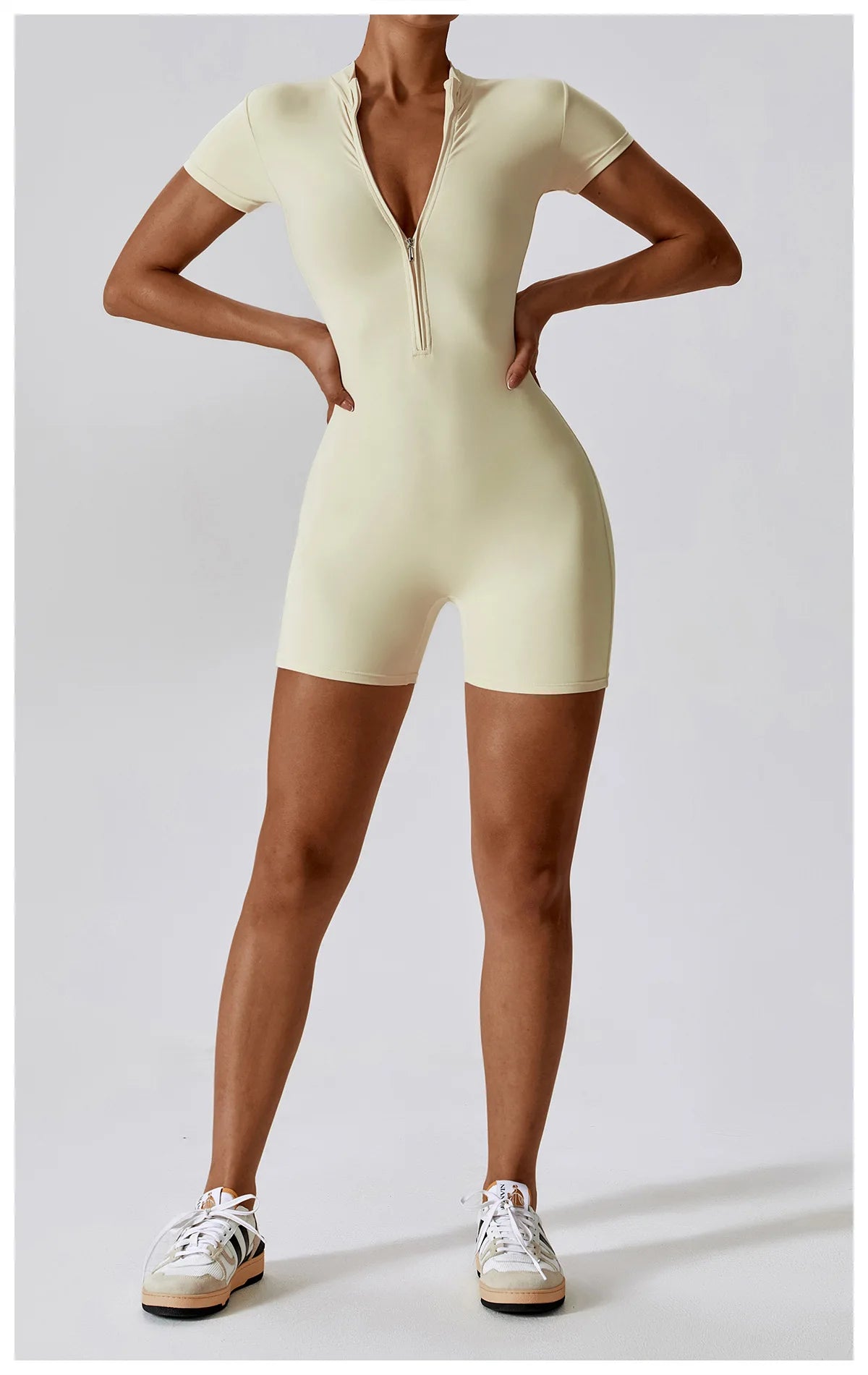 Yoga Boilersuit Long Sleeved Women's Sportswear Gym Zipper Jumpsuits Workout High-intensity Fitness One-piece Skin-tight Garment