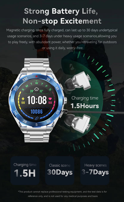 2026 New TWS 2-in-1 Smart Watch Earphones 1.43 "AMOLED Screen with Heart Rate Sleep Monitoring Music Player NFC IP67 Smartwatch