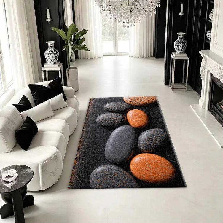 Retro Floral Pattern Carpet Flooring, Exquisite Lily Print Floor Rug for Indoor House Decoration