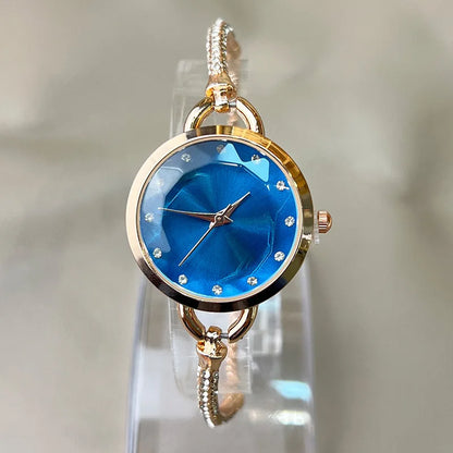 New Women's Quartz Watches Water Diamond Female's Wristwatch Small Dial Slim Adjustable Jewelry Girl Watch Bracelet