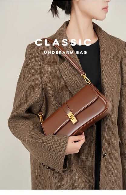 YANATARI Underarm Cowhide Genuine Leather Handbags Women Vintage Shoulder Bag Female Crossbody Bags Luxury High Quality 2025