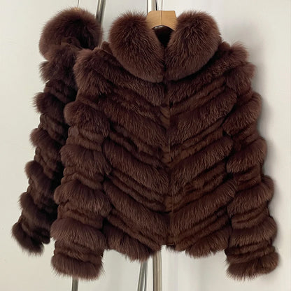 OFTBUY Custom Luxury Long Full Real Fur Coat for Women Streetwear Thick Warm Winter Real Fur Overcoat High-End Custom Outerwear