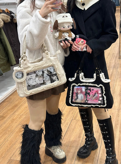 Original Corduroy Satin Lace Ribbon Daily Shoulder Bags Women's Bag Handbags for Women Cute Tote Bags for Women