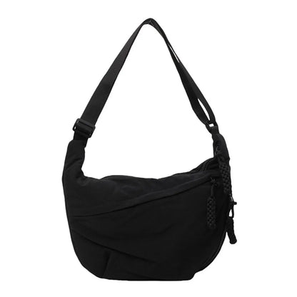 New Fashion Canvas Crossbody Bags Korean Simplified Shoulder Bag Large Capacity Sports Hobos Bag Solid Color Dumpling Bag