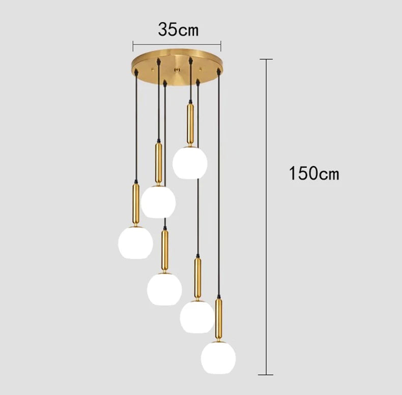 Modern ring stairs led lights pendant light lamps for living room led Chandeliers for dining room hanging light indoor lighting