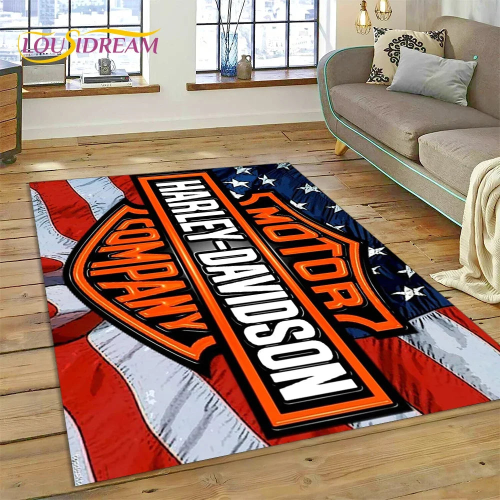 27 Style Harley-y Motorcycle Logo Rug Carpet for Living Room Bedroom Home Decor,floor Mat Non-slip for Sofa Doormat Gift kids