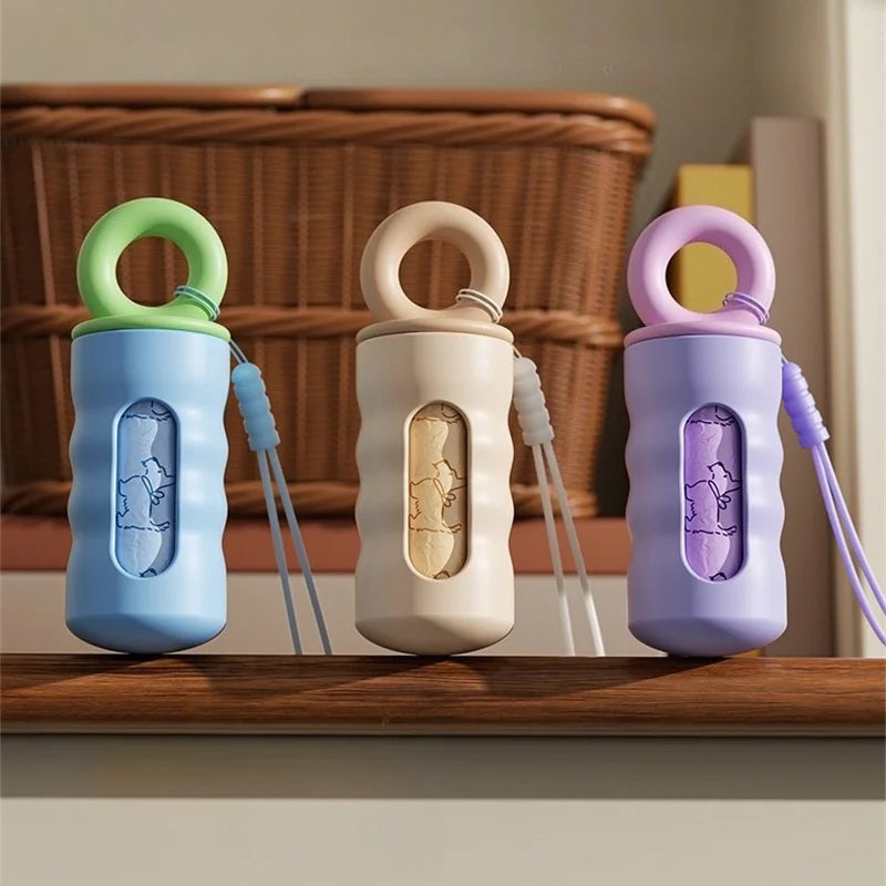Portable Outdoor Dog Poop Bags Dispenser Stylish Pet Garbage Bags Dispenser for Dogs Cats Pet Cleaning Supplies Accessories