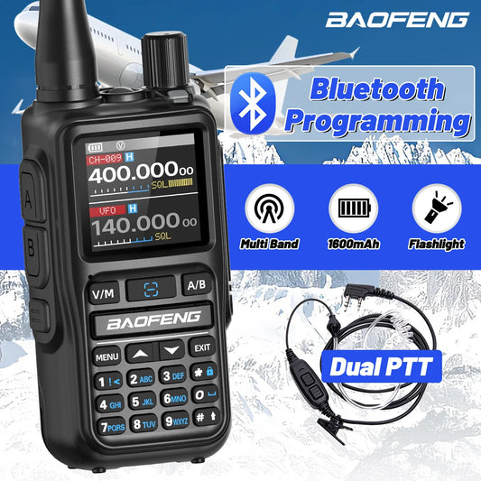 Baofeng UV‑5R MINI Walkie Talkie Air Band Receive APP Programming Multi Band One‑Key Copy Frequency VOX FM NOAA Type‑C Radio
