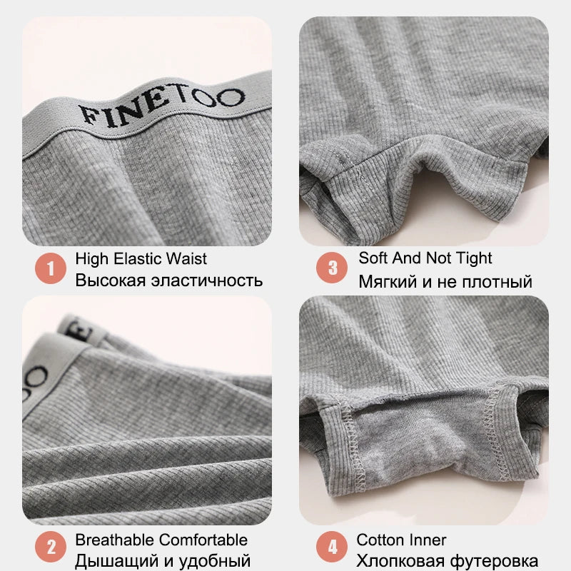FINETOO 6PCS/Set Women Cotton Panties Female Boxer Boyshort Low Waist Letter Logo Sport Underwear Ladies Pants Intimate Lingerie