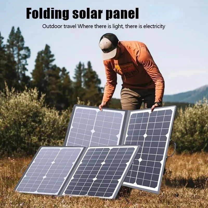 Solar Panel Kit Complete Outdoor 1000W Foldable Solar Power Station Portable Generator Charger 18V for Car Boat Caravan Camping