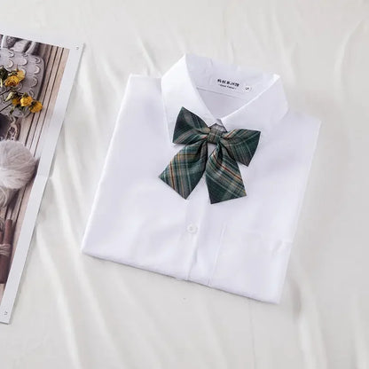 New Hot 2025 XS-3XL Women's Summer V Neck Long Sleeve Slim Casual White Shirt Tops Blouses For JK School Uniform Student Clothes