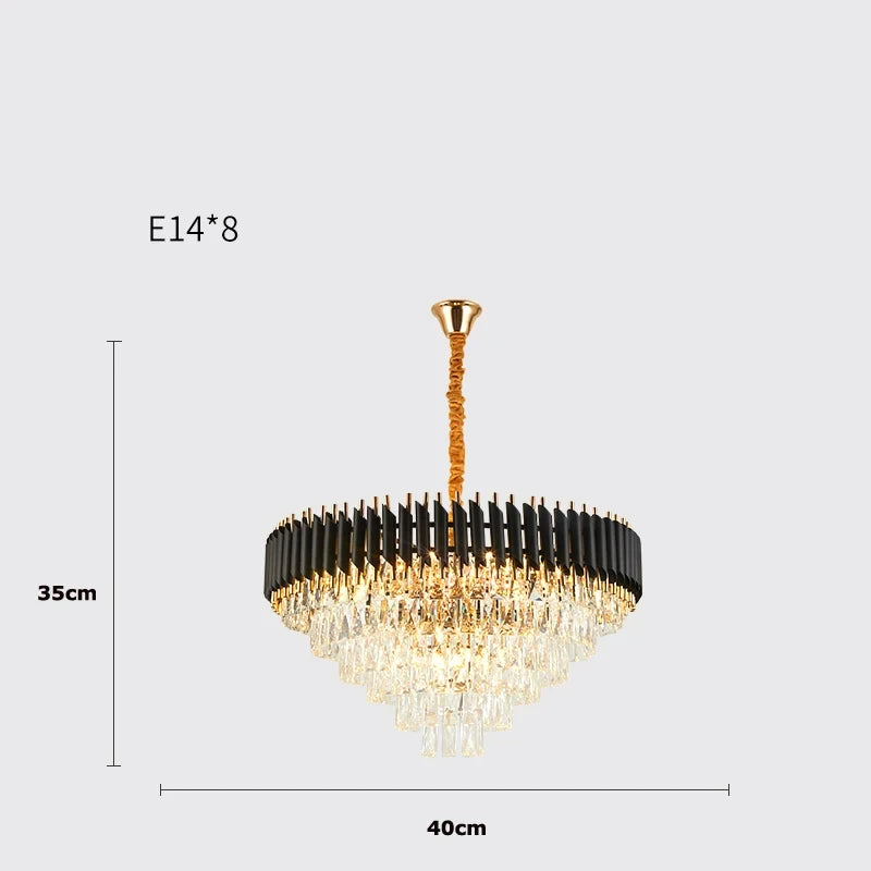Villa Luxury Living Room Chandelier K9 Crystal Restaurant Pendant Lights Modern Ceiling Chandelier Dining Table Indoor Home Lamp