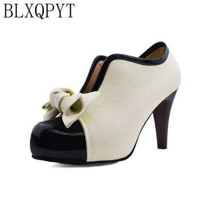 BLXQPYT New Luxury Ladies Shoes Large Size Sale 34-48 Apricot New Women Designers Pumps Platform High Heels Party Shoes SM-56-1