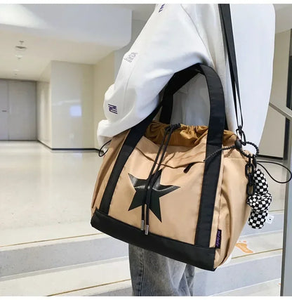 Women New Crossbody Bag Wholesale Large Capacity Couple Shoulder Bag New Casual Nylon Tote Bag Luxury Drawstring Handbag 2025
