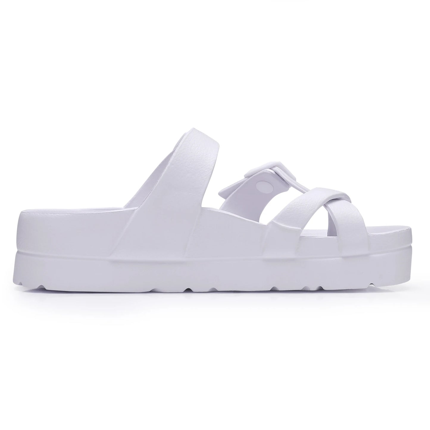 Shevalues Casual Women's Sandals With Arch Support Anti-slip Fashion New Slides Soft Sole Beach Slippers With Adjustable Buckle