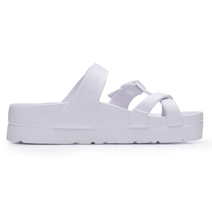 Shevalues Casual Women's Sandals With Arch Support Anti-slip Fashion New Slides Soft Sole Beach Slippers With Adjustable Buckle