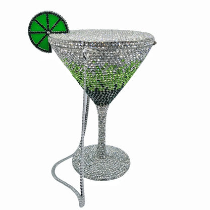 XIYUAN Women Luxury Branded Martini Crystal Evening Bag Elegant Cup Diamond Bridal Handbag Wedding Party Purses Lady Gift Clutch