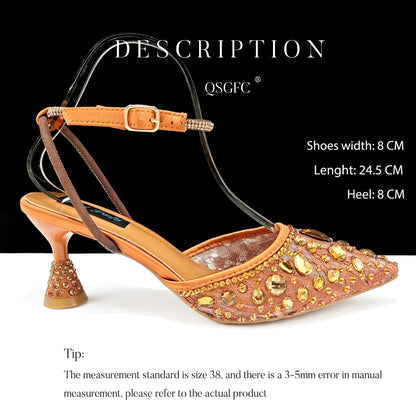 Shiny Purple Color Shoes and Bag Elegant Handbags and Medium Heel Shoes Beautiful Handmade Shoes for Wedding Party