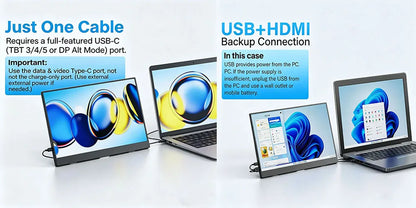 13.3-inch Touch Screen Portable Gaming Monitor Laptop Screen Extender FHD 1920x1200P IPS Touchscreen Monitor With Dual Speaker