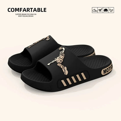 Men's Summer Thong Slippers Thick Bottom Anti-Slip Deodorant EVA Wear-Resistant Breathable Slip-On Sandals