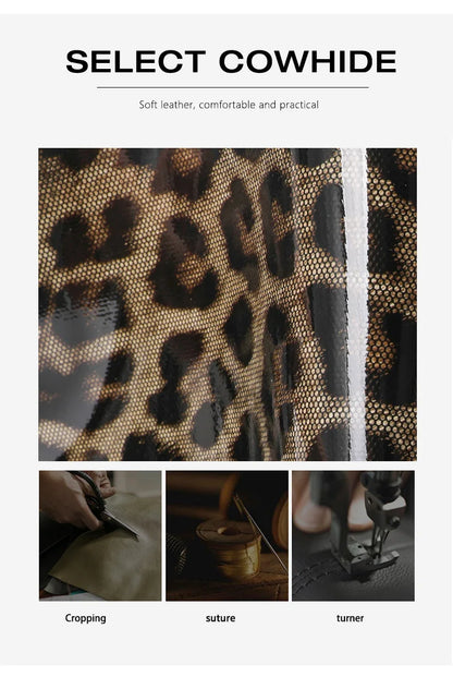 Aidrani Genuine leather handbag 2025 women's fashion bag premium leopard print luxury brand top cowhide bag