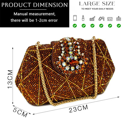 Women's Evening Clutch Bag Party Purse Luxury Wedding Clutch For Bridal Exquisite Crystal Ladies Handbag Apricot Green Wallet