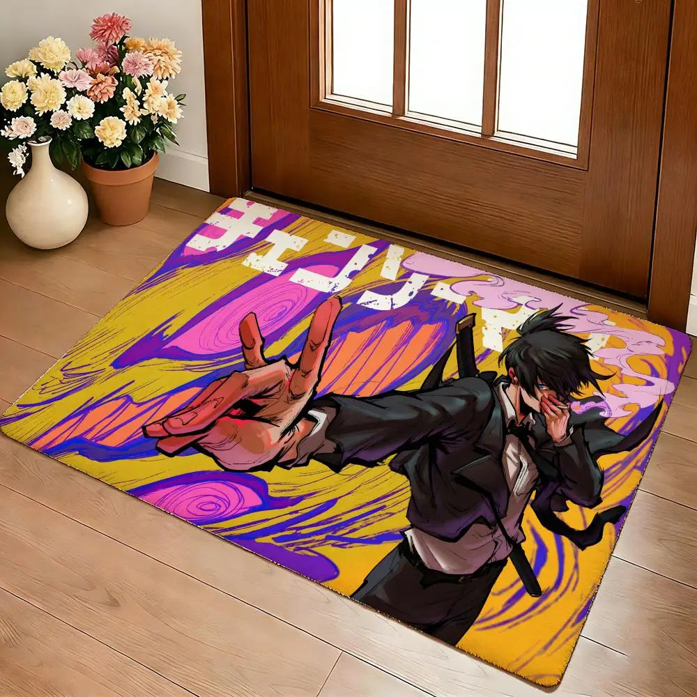 C-Chainsaw Man Floor Mat Cozy Flannel Soft Thick Non-Slip Mat for Living Room Bedroom Kitchen Decor Rugs