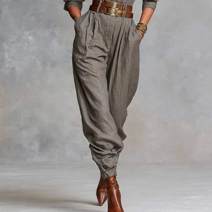 Retro Solid Color Button Lapel Shirt Jumpsuits Woman Fashion High Waist Slim Bodysuits Romper Autumn Long Sleeve Pocket Overalls