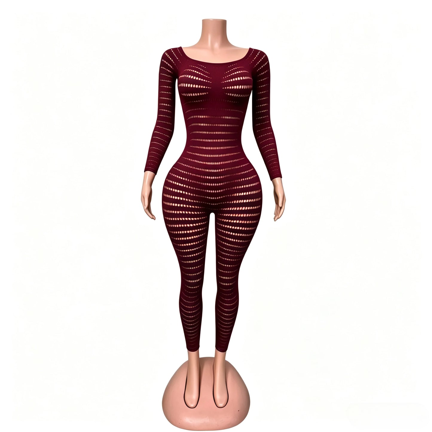 FAGADOER Women Sexy Knit See Through Bodycon Jumpsuits 2026 Summer Solid Color Hollow Out Rompers Night Party Club Playsuits New